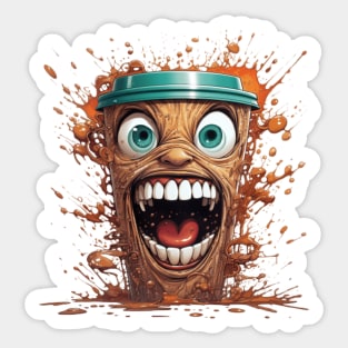 Caffeine Lovers Coffee Cup Crazy Sticker